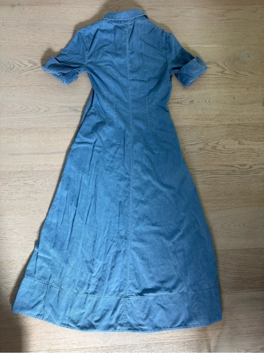 Staud Light Blue Button-Front Maxi Shirt Dress - Picture 9 of 11